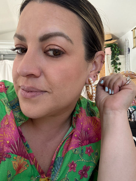 Large Pearl Hoops