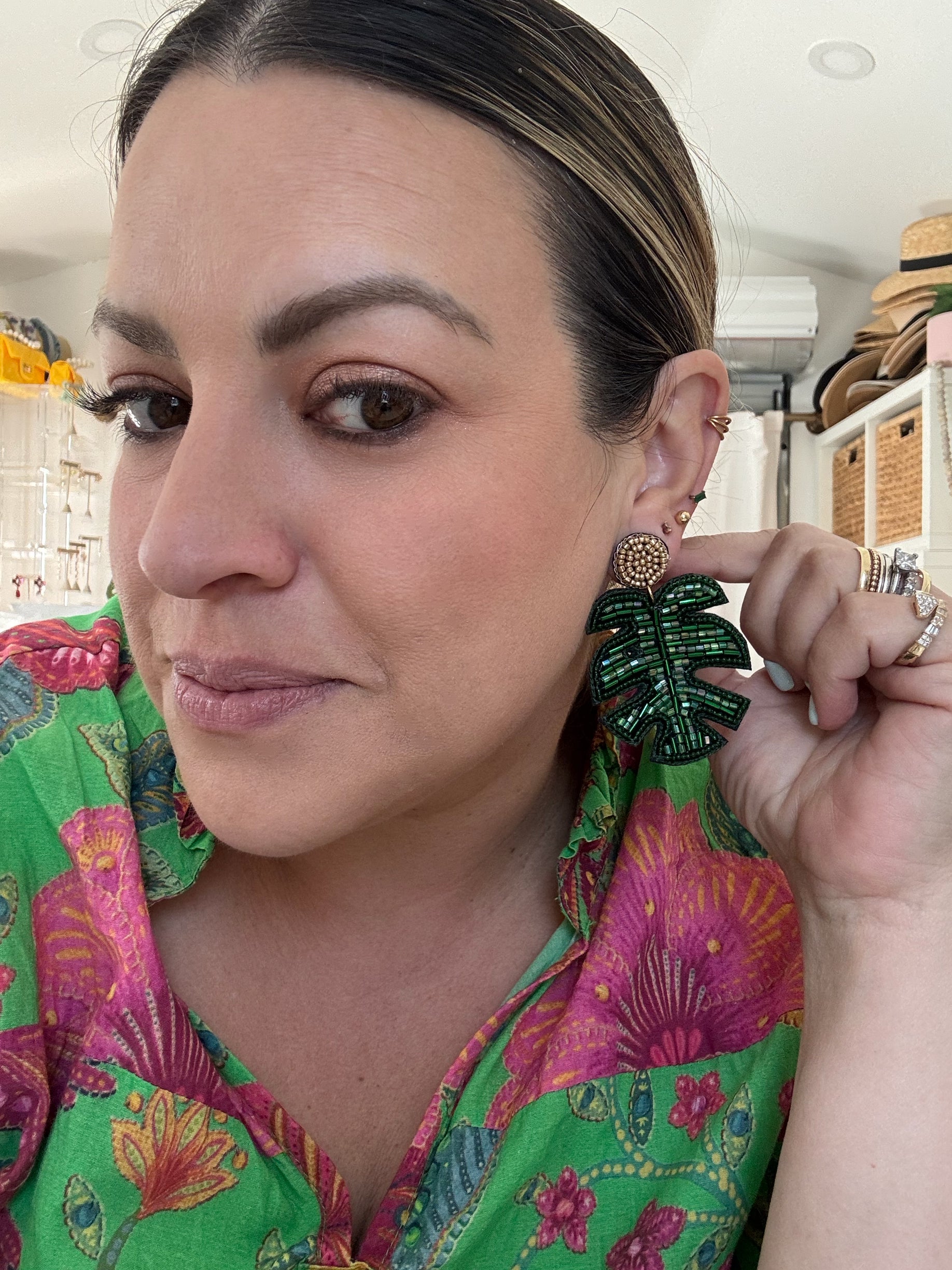Beaded Green Monsterras