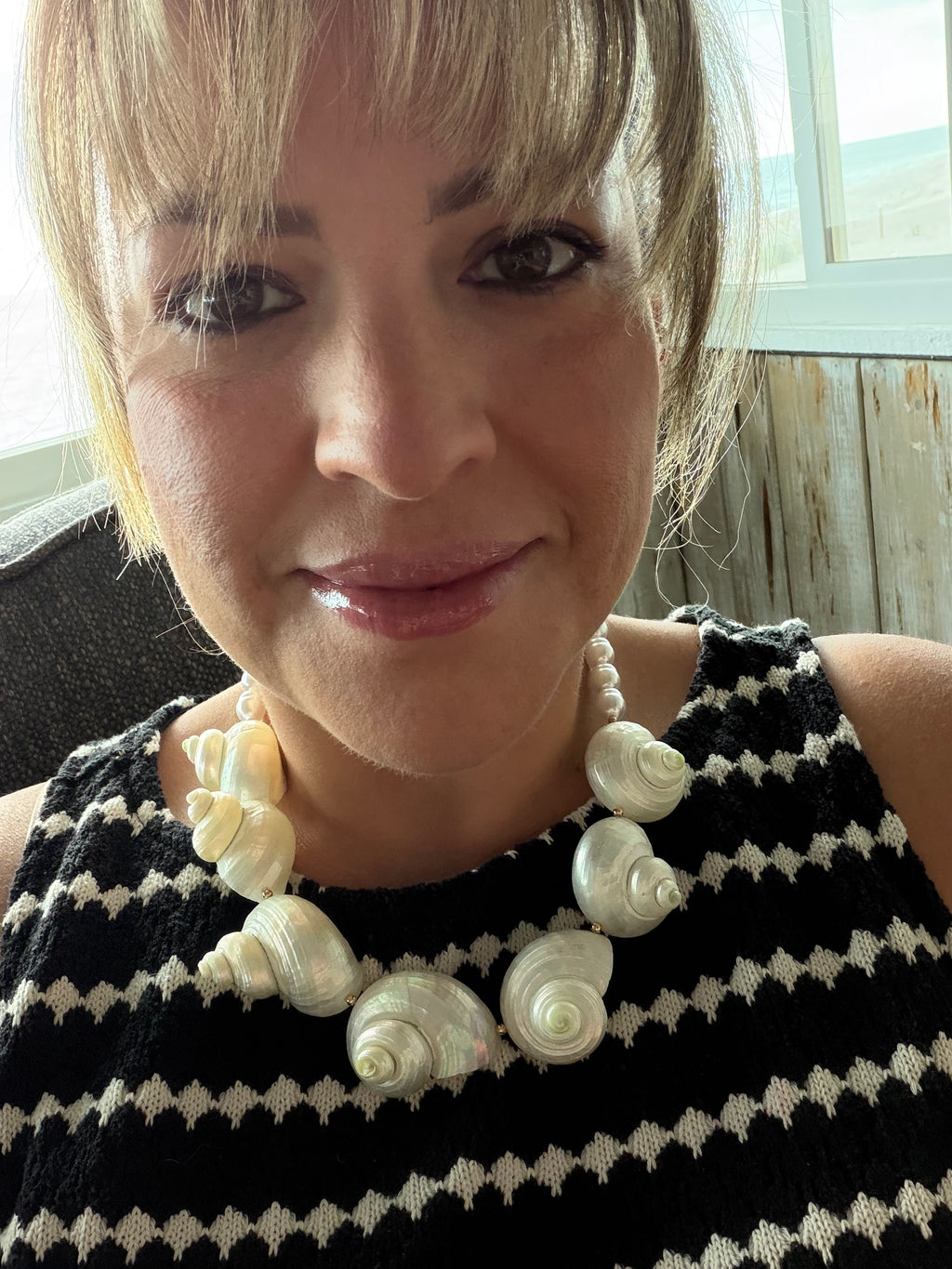 Natural Seashell Statement Necklace