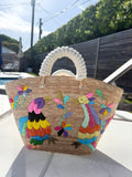 Summer in Rio Paper Embroidered Straw Tote