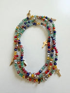 Cross Charm Beaded Stack