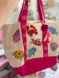 Summer Canvas Beaded Tote