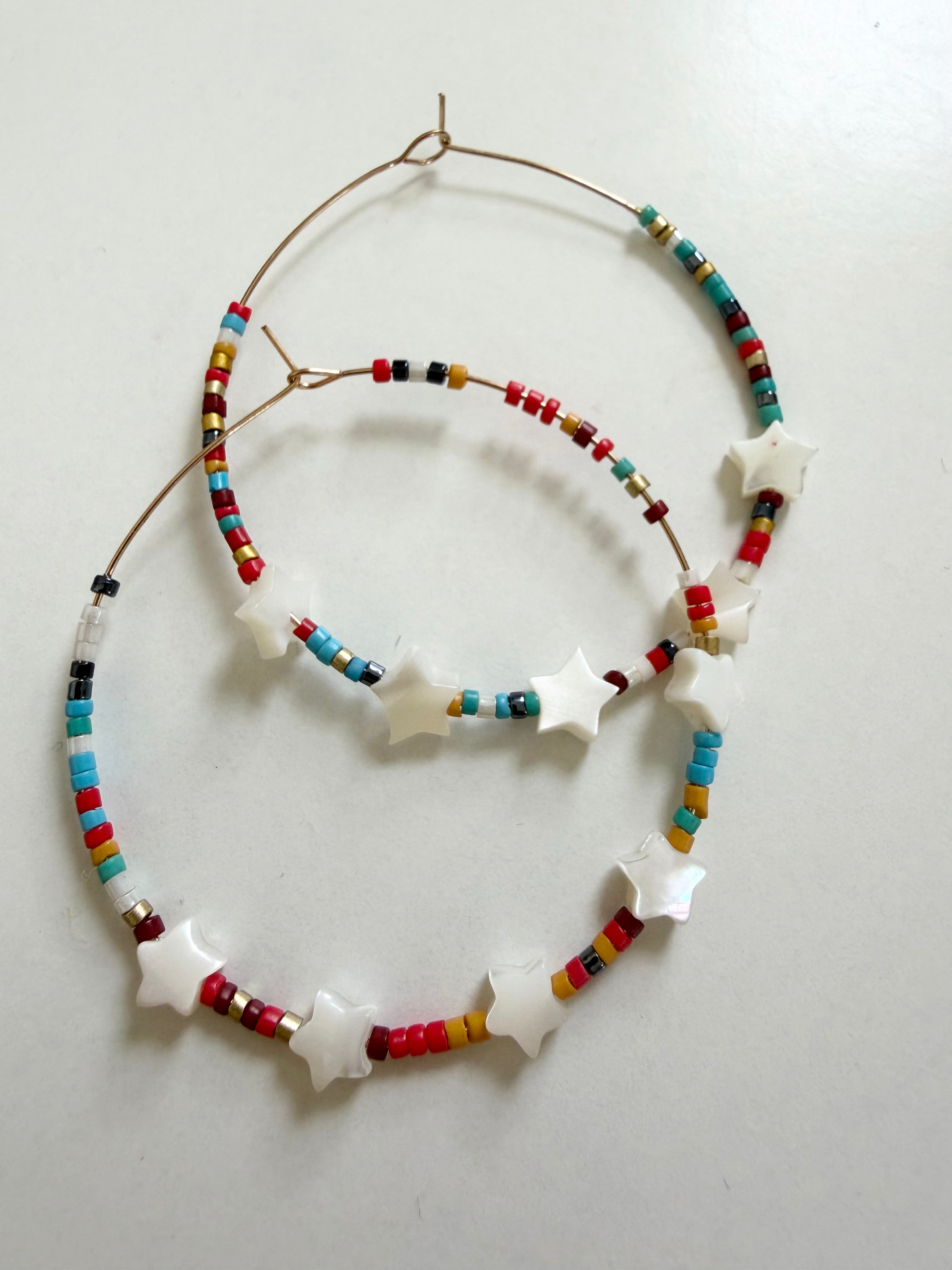 Baby You're a Star Beaded Hoops