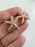 Mini Pearl Starfish Studs