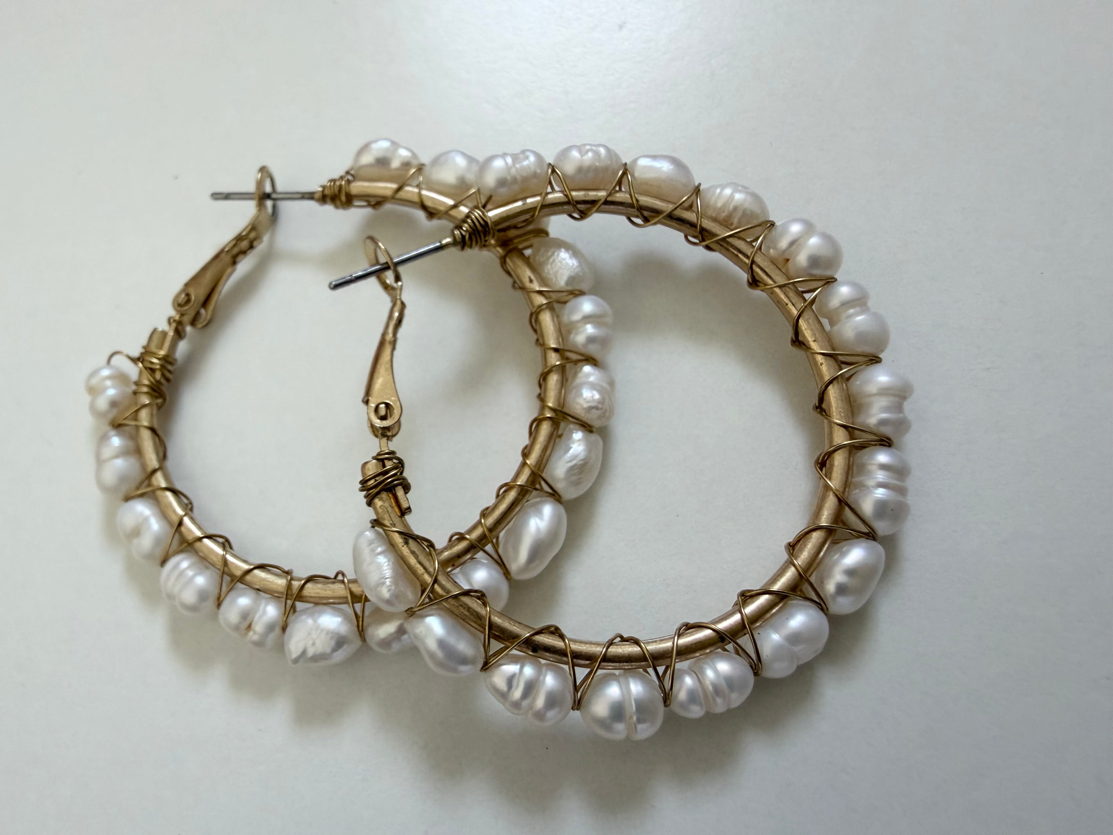 Freshwater Pearl Hoops