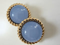 Gold Dipped Round Stud with Braided Edge