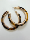 Tortoise Gold Trim Hoop