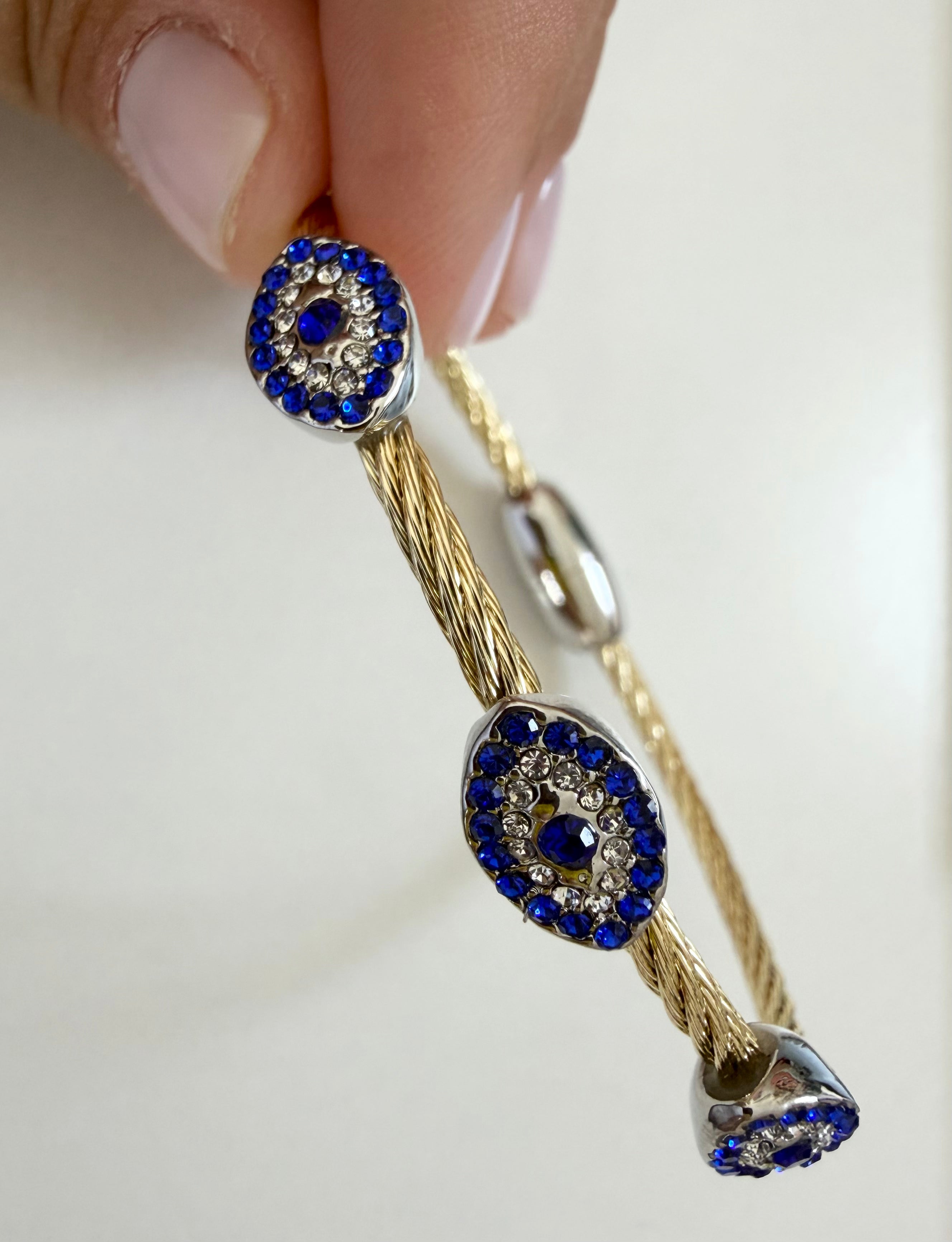 Magnetic Closure Triple Evil Eye Bracelet