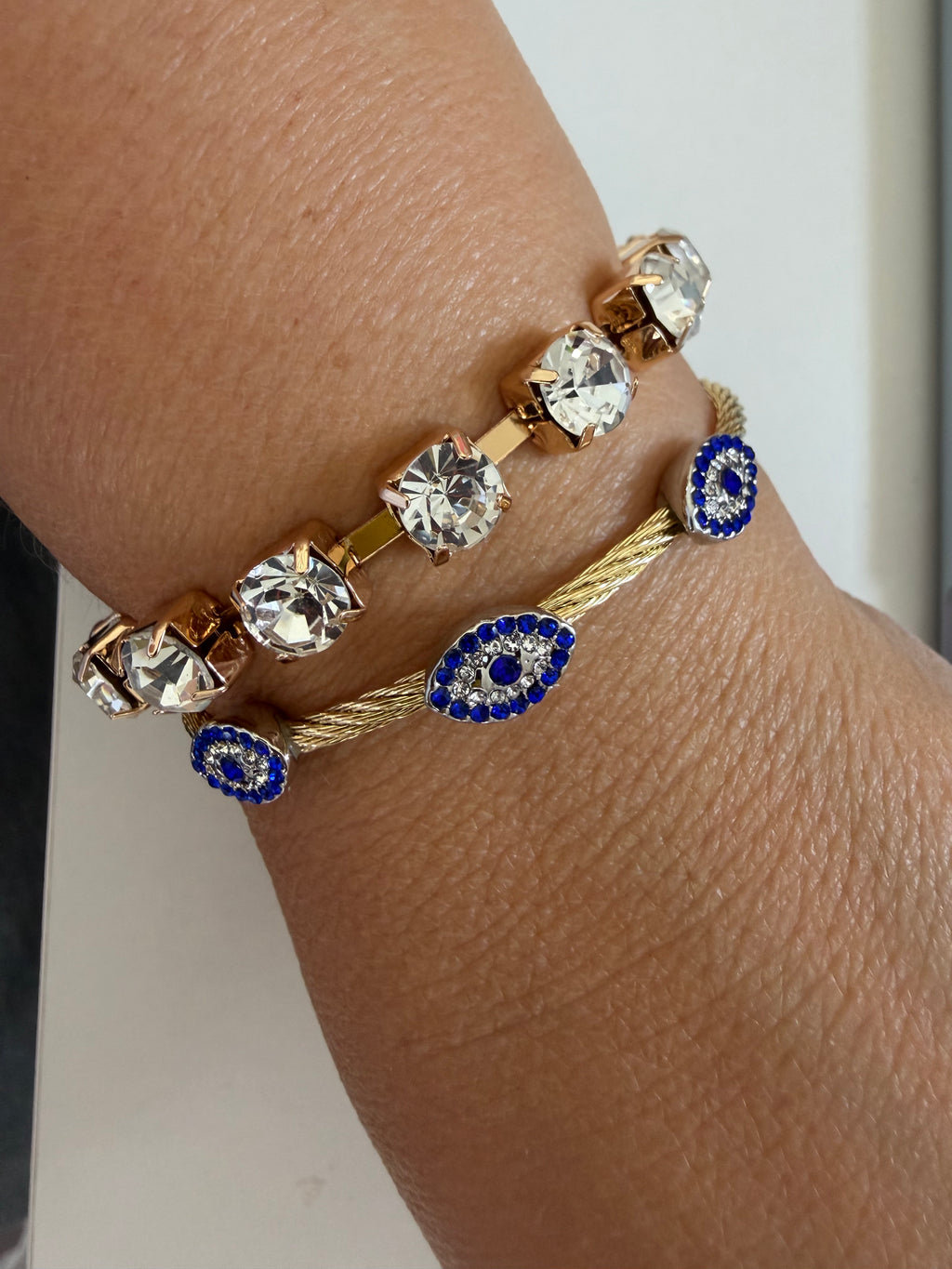 Mixed Metal Evil Eye Magnetic Bracelet