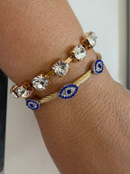 Mixed Metal Evil Eye Magnetic Bracelet