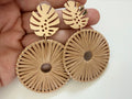Straw Rounds with Gold Monsterra Studs