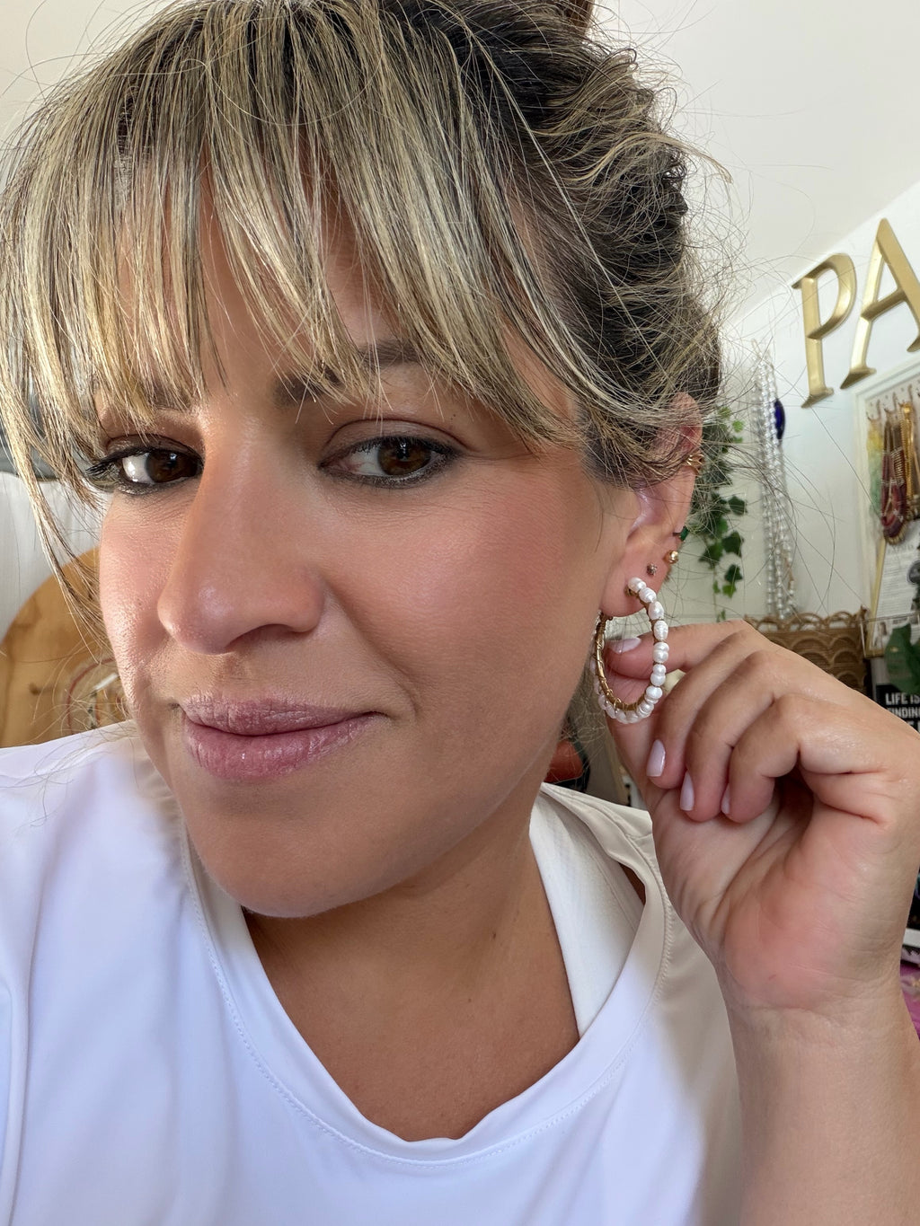 Freshwater Pearl Hoops
