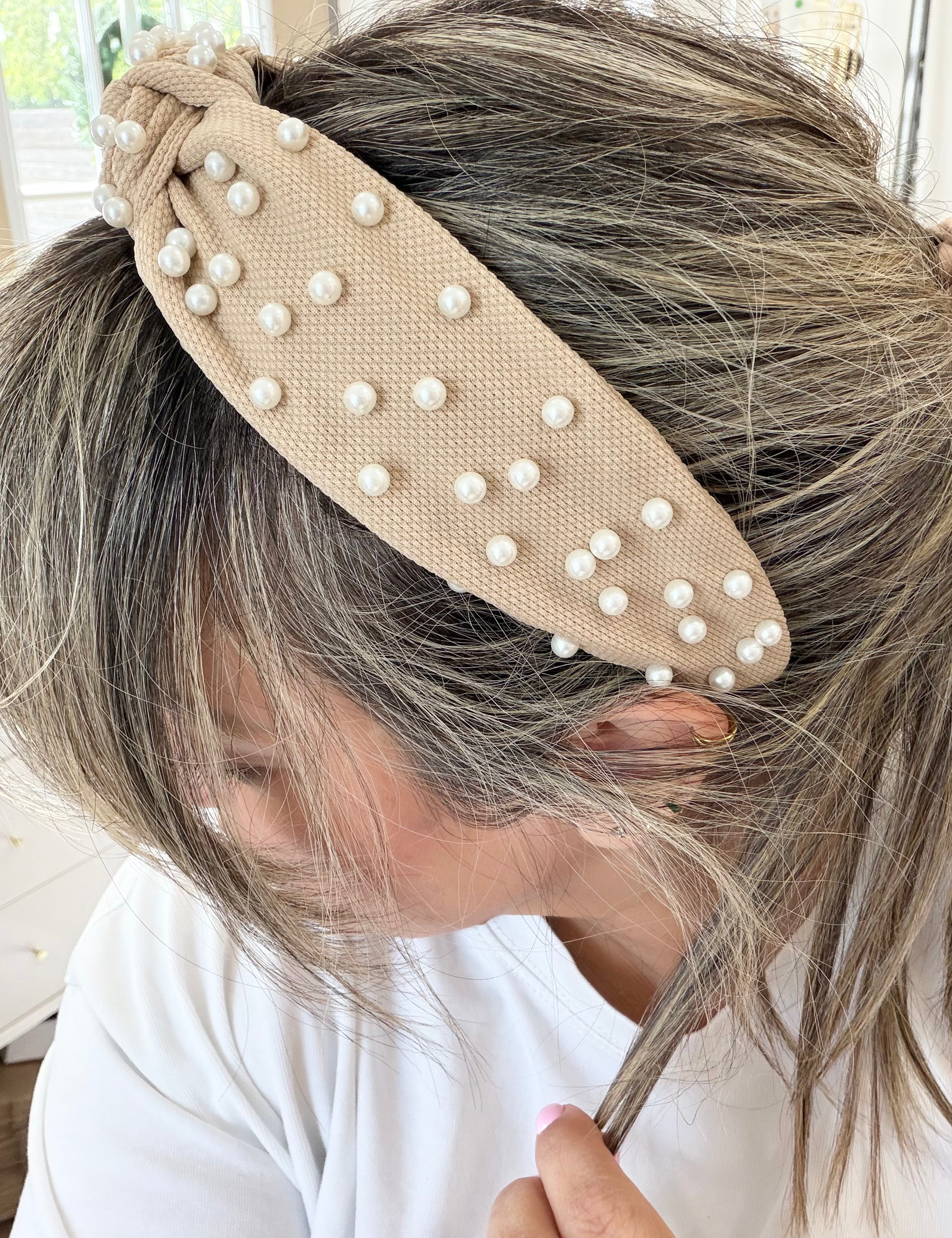 Khaki Pearl Headband