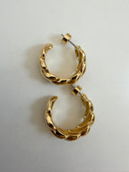 Gold Dipped Croissant Hoops