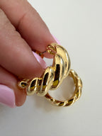 Gold Dipped Croissant Hoops