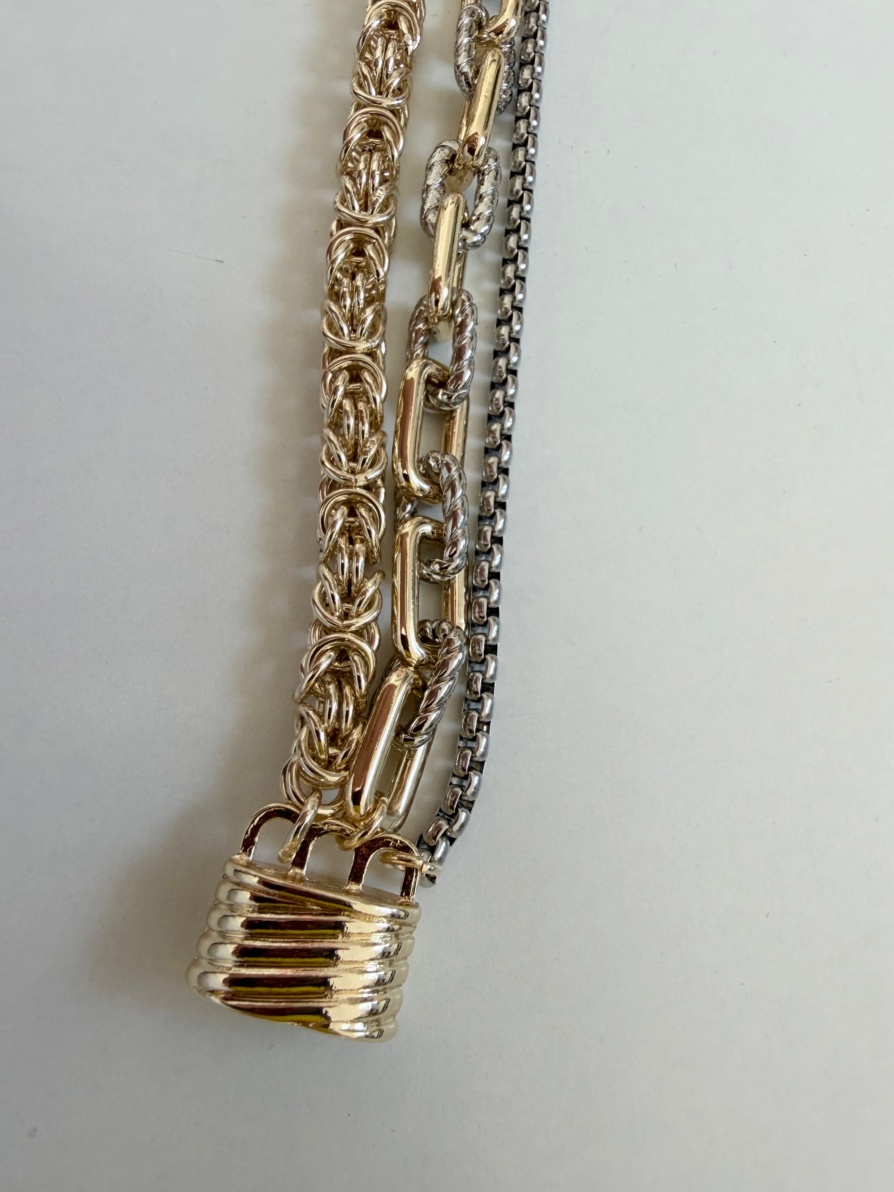 Mixed Metal MultiStrand Magnetic Bracelet