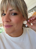 Shell and Faux Pearl Earrings