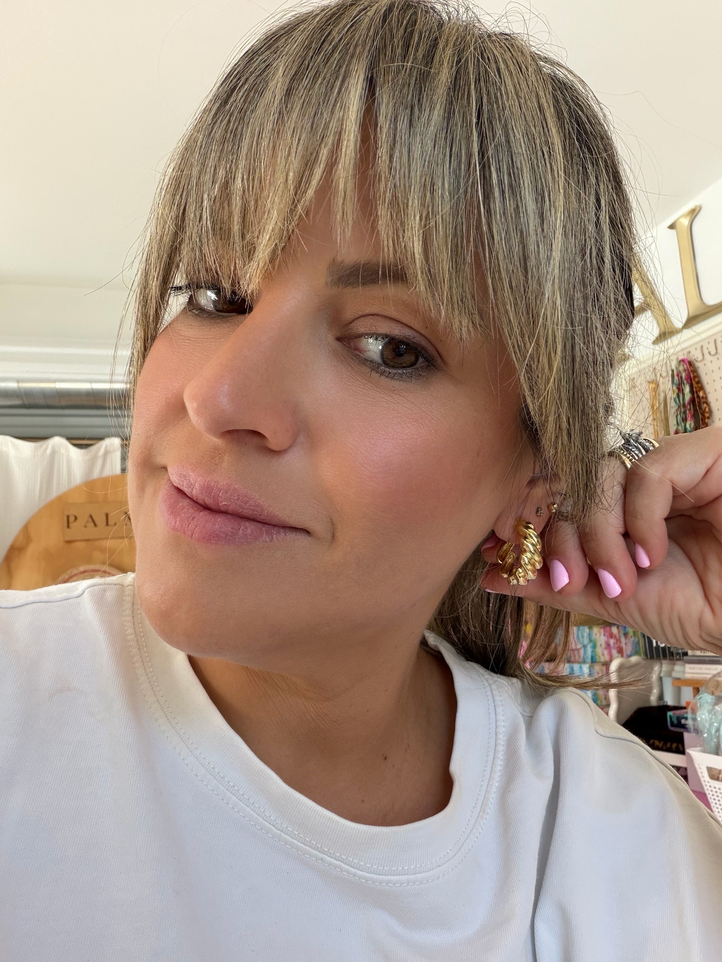 Gold Dipped Croissant Hoops
