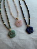 Puka and Natural Stone Flower Necklace 0309