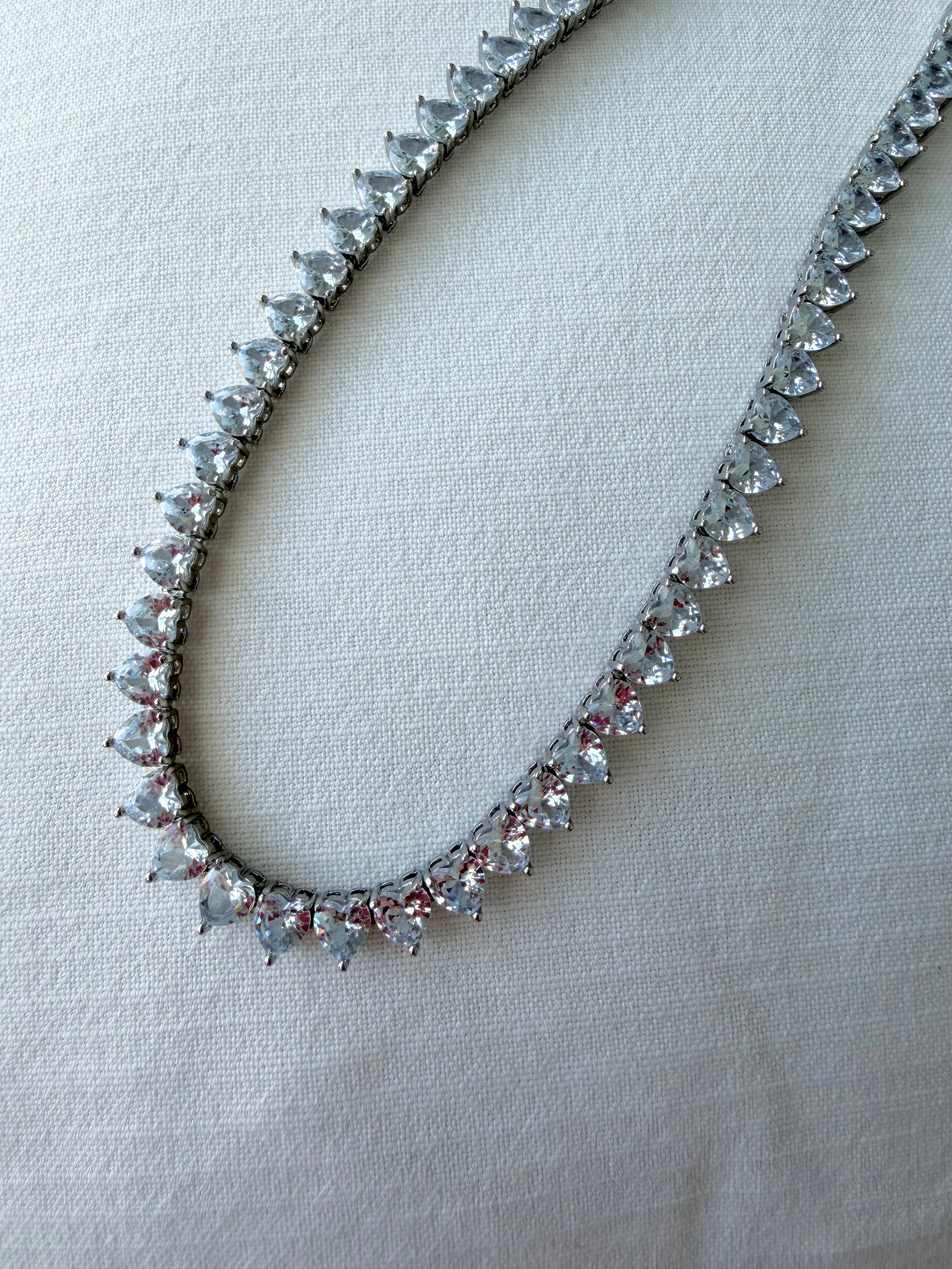 Heart Tennis Necklace 0309