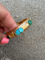 Gold Bangles with Turquoise Accents