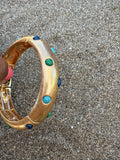 Gold Bangles with Turquoise Accents