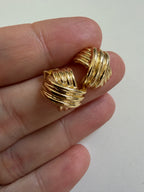 Double X Gold Dipped Studs