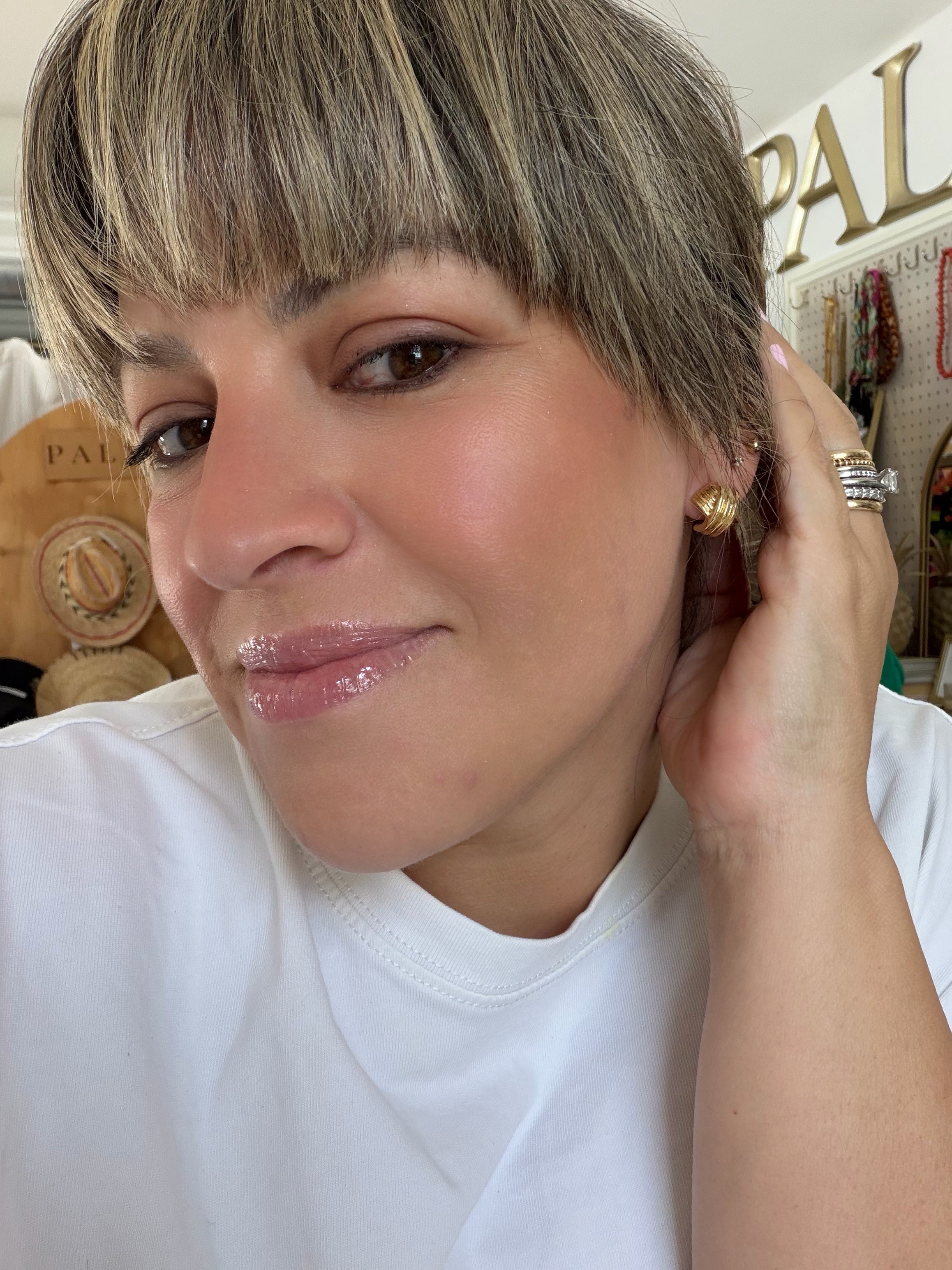 Double X Gold Dipped Studs