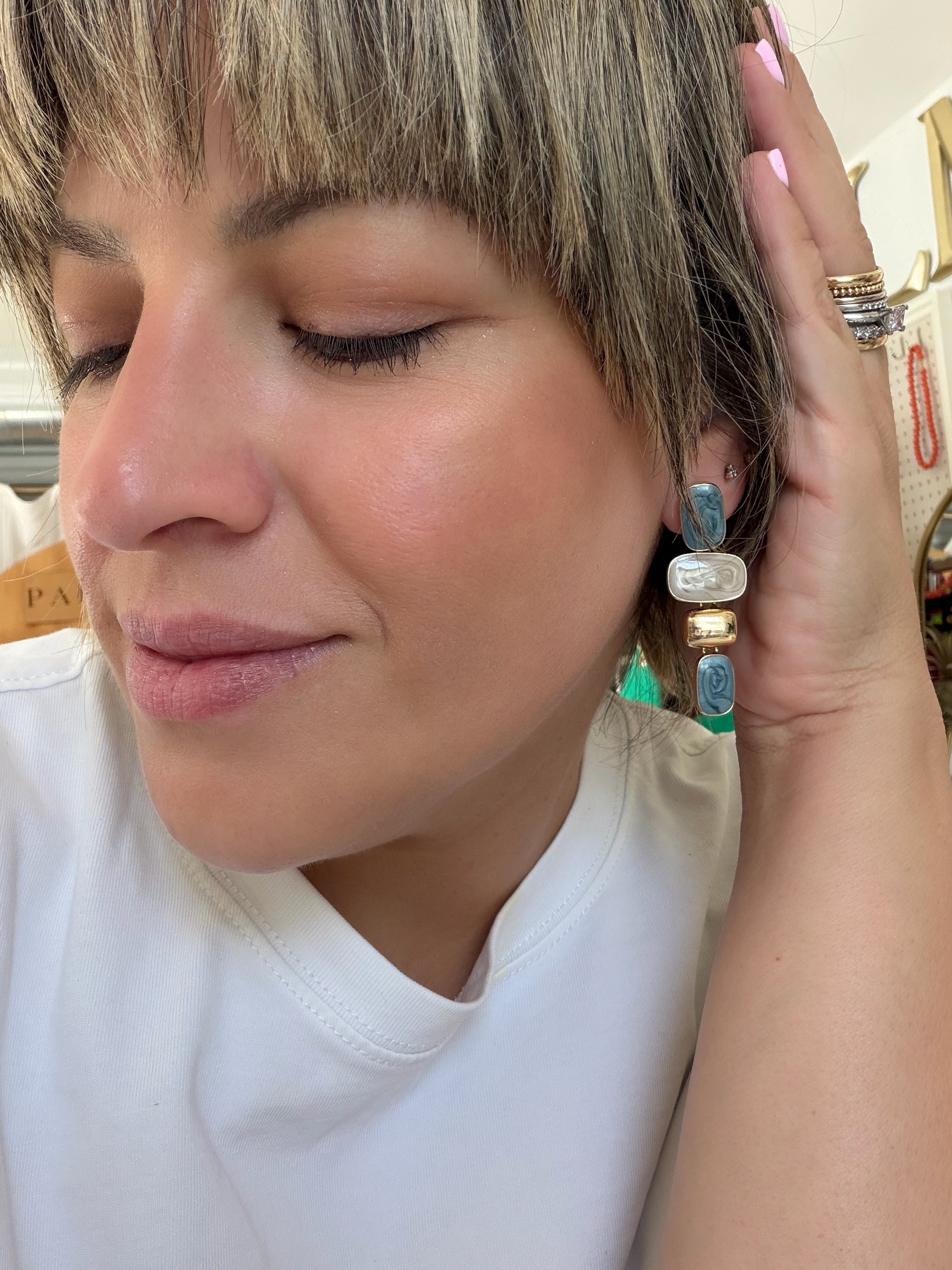 Blue Love Statement Earrings