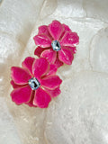 Hand Painted Large Flower Studs