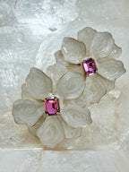Hand Painted Large Flower Studs