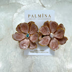 Hand Painted Large Flower Studs