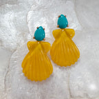 Yellow and Turquoise Acrylic Shells