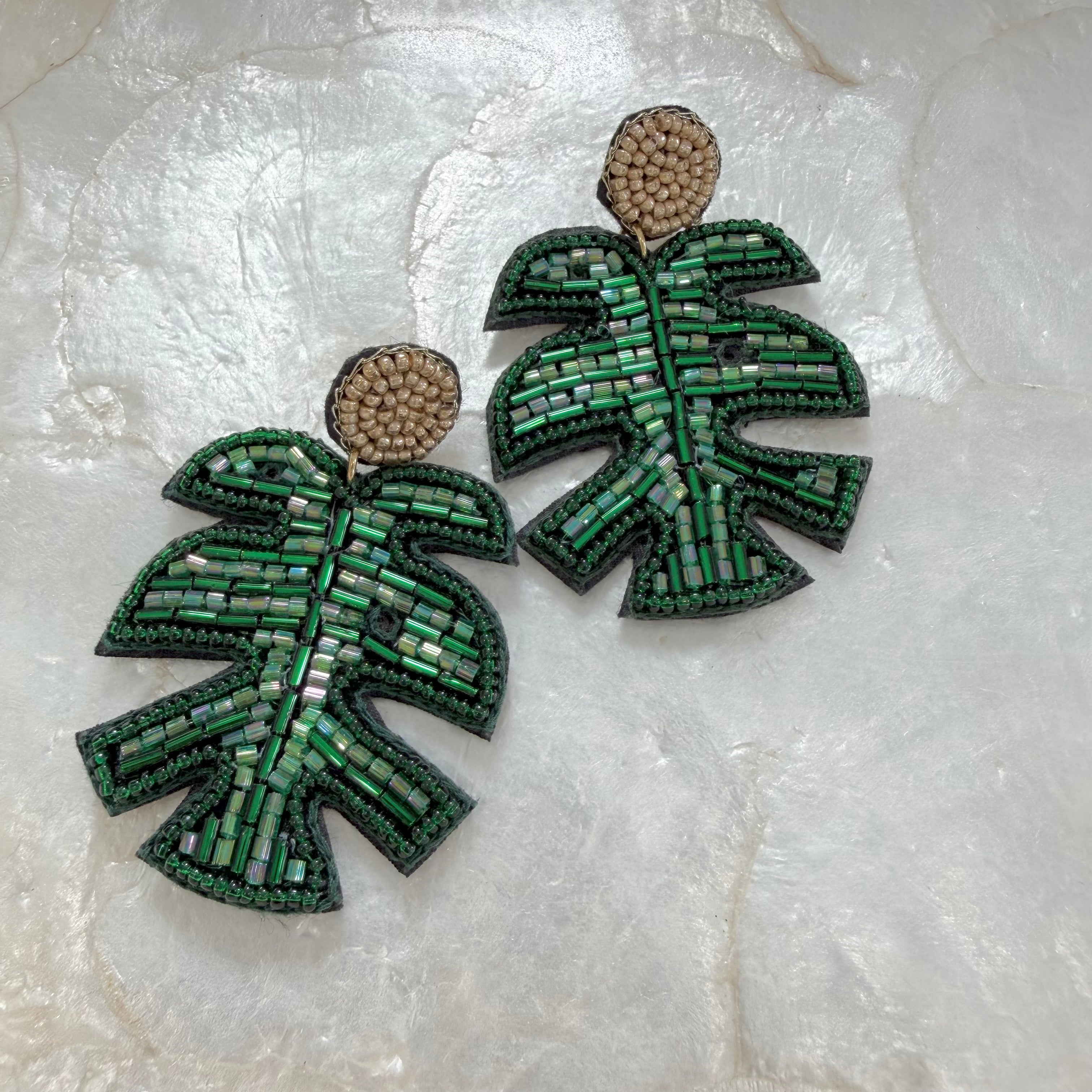 Beaded Green Monsterras