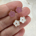 Goldfilled Enamel Daisy Studs