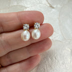 Freshwater Pearl and Diamond Studs