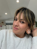 Hand Painted Large Flower Studs