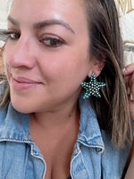 Turquoise Bling Starfish Earrings