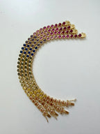 Round Bezzel Rainbow Tennis Bracelet