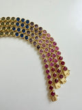 Round Bezzel Rainbow Tennis Bracelet