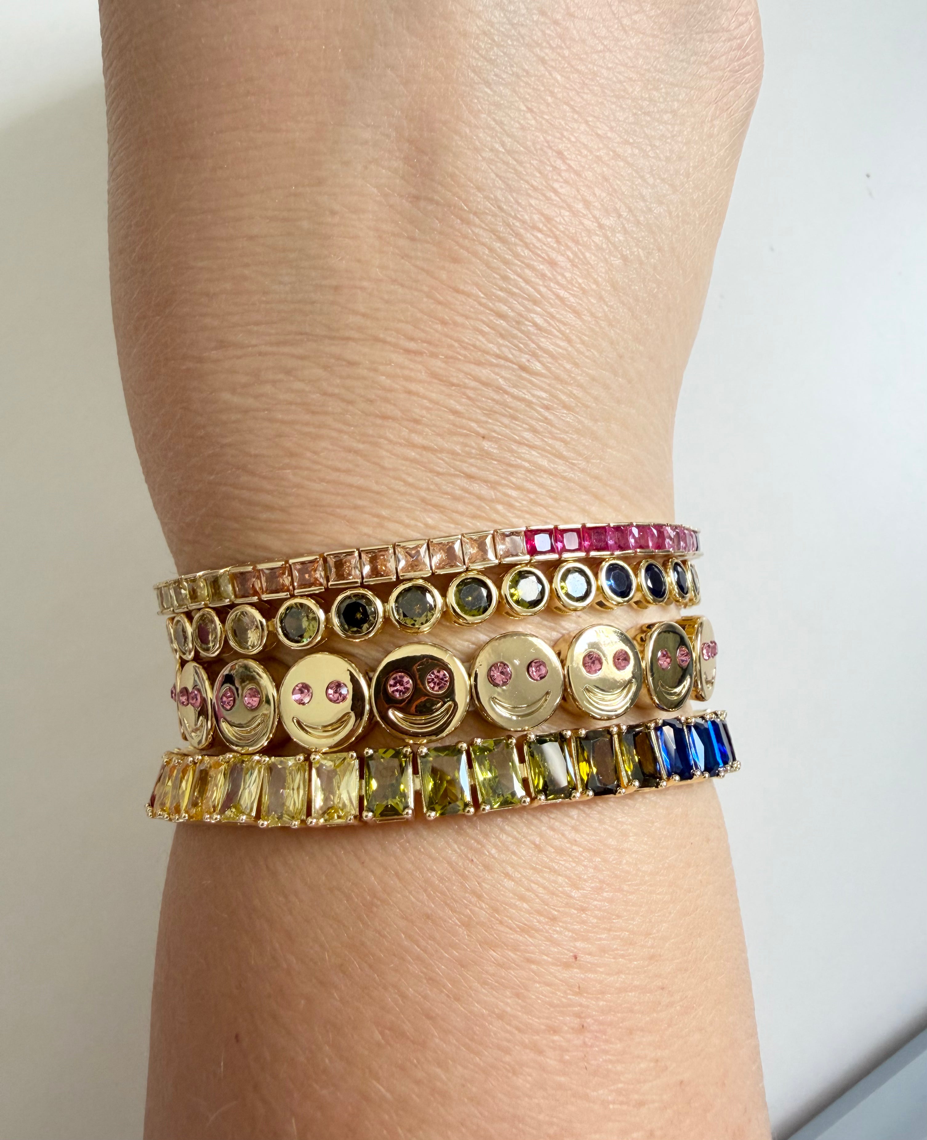Square Rainbow Tennis Bracelets