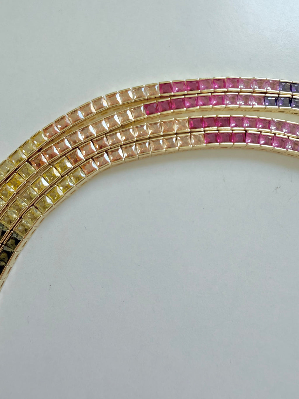 Square Rainbow Tennis Bracelets
