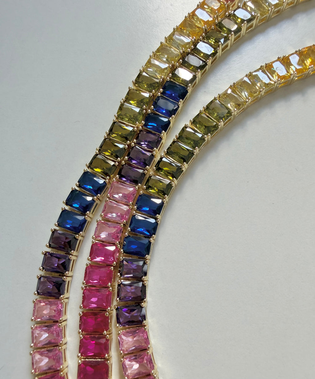 Baguette Rainbow Tennis Bracelet