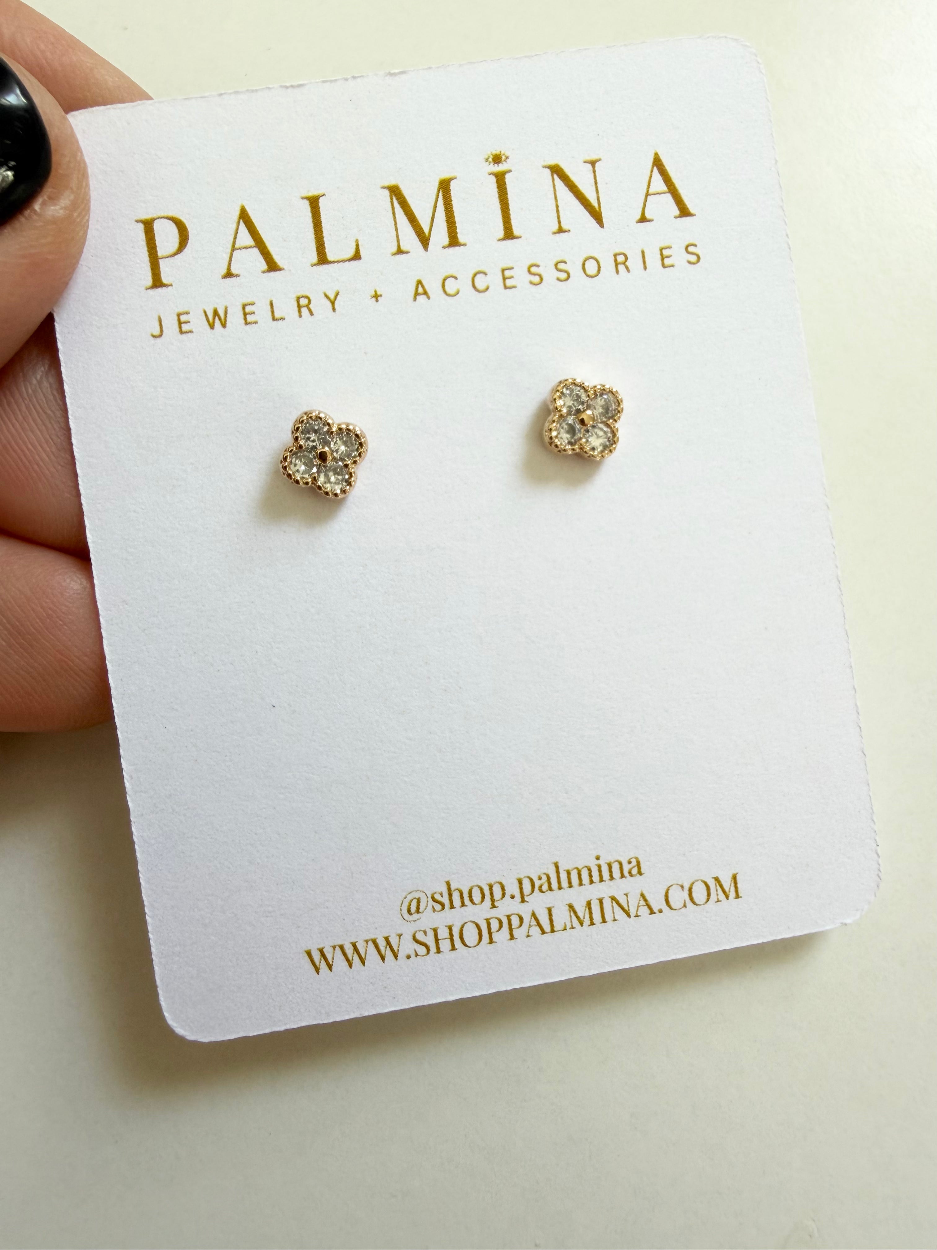 Mini GF Clover Earrings