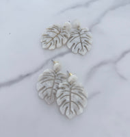 It's Summer Time Monstera Palm Earrings