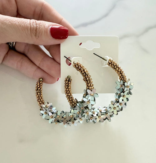 Bloom Beaded Hoops