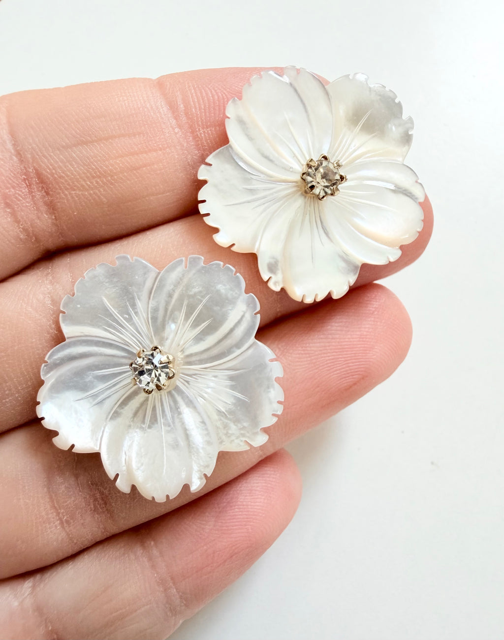Mother of Pearl Flower Studs