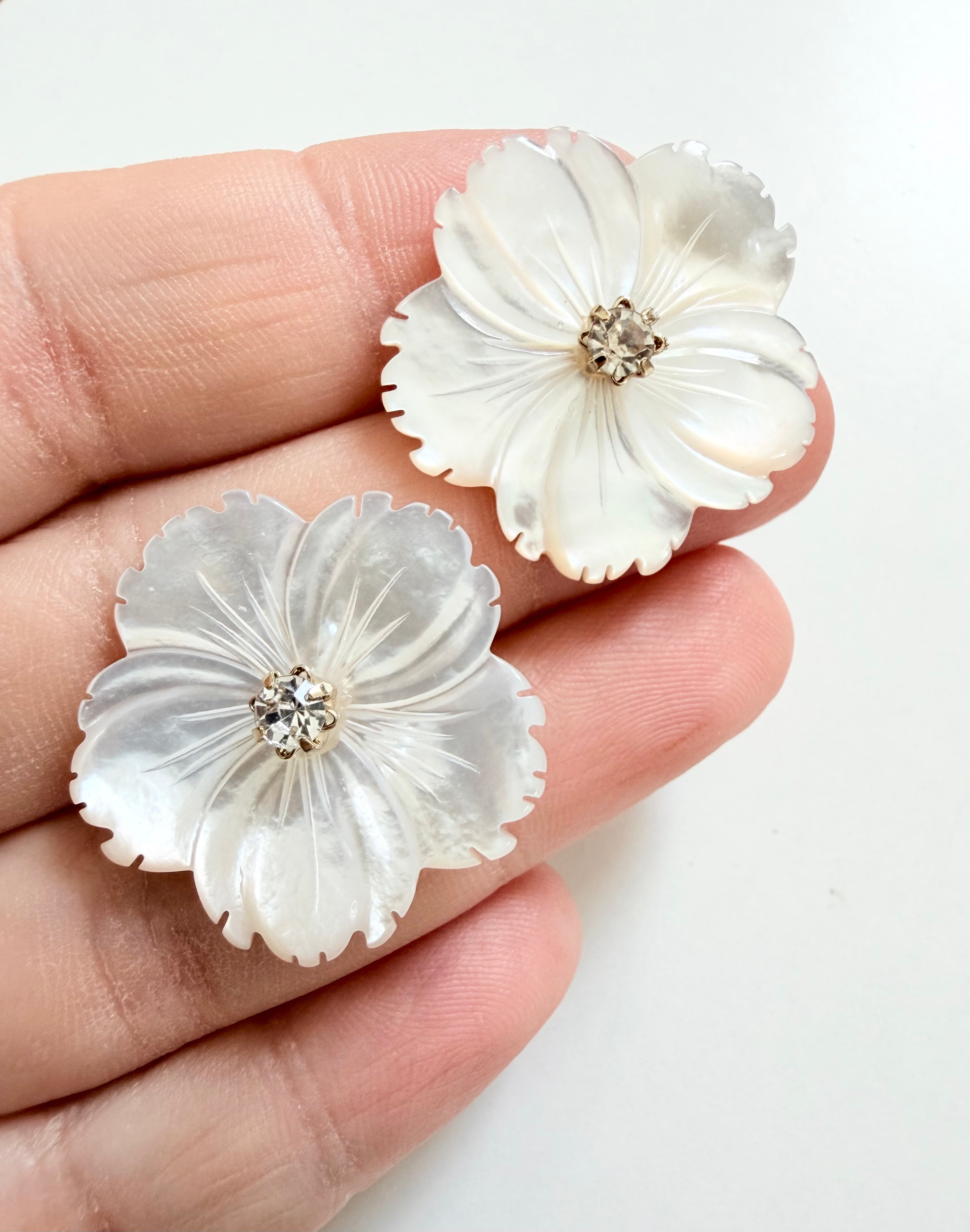 Mother of Pearl Flower Studs