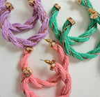 Raffia Hoops with Gold Detail