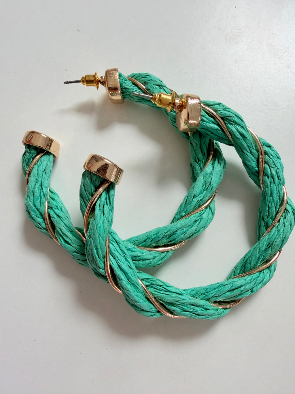 Raffia Hoops with Gold Detail